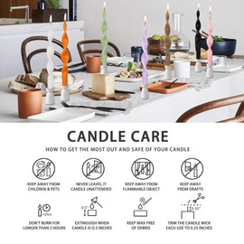 Gedengni Spiral Candlesticks Orange Taper Candles,10inch Long Candle Sticks Cute Tapered Candle Pumpkin Twisted Candlestick Swirl Candles for Home Holiday Party Women Gifts(17D-Orange)