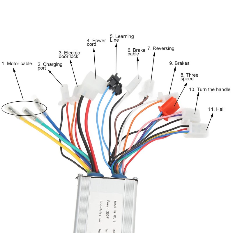 SPYMINNPOO Electric Bicycle Brushed Speed Controller Kit, 350W 24V/36V Controller