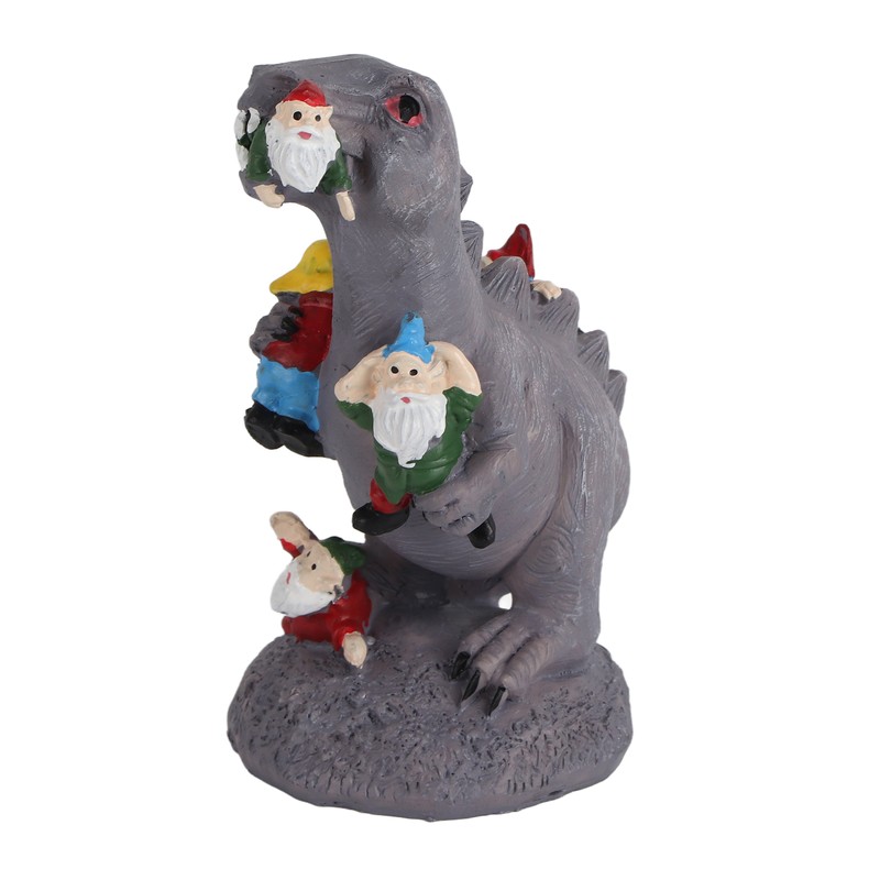 Garden Statue Dinosaur Eating Goblins Resin Art Sculpture for Outdoor