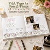 Embroidered Linen Wedding Guest Book, 160 Pages, Rustic Floral