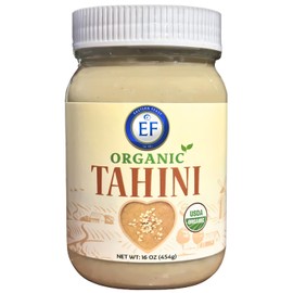 Eastern Feast - Organic Tahini, 100% Ground Sesame Paste, 16 oz (454g) Glass Jar