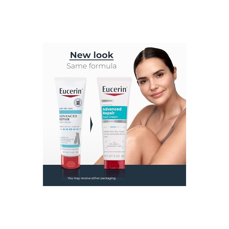 Eucerin Intensive Repair, Extra-Enriched Foot Creme, 3 Oz (Pack of
