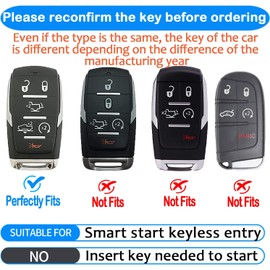 Tukellen for Dodge Key Fob Cover Genuine Leather Key Case Cover Protector Compatible with 2019-2025 Dodge RAM 1500 2500 3500 Key Shell