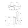 Shimizu OS Free Hinge, Double Opening, 2.5 inches (64 mm),