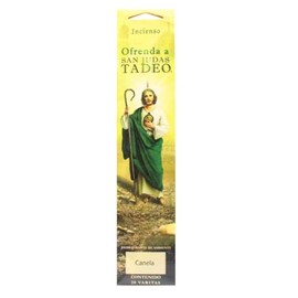 Luz Maria Incienso Ofrenda a San Judas Tadeo, Varitas Aromatizantes de Ambiente, Caja con 20 Varitas                                                  