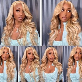 Highlight Bundles P27613 Blonde Body Wave Human Hair Bundle Two Tone Color 27 Mixed With Blonde Bundle Highlight 613 Body Wave 3 Bundles 14 14 14 Inch 300G
