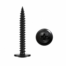 90PCS #8x1-1/4 Black Truss Head Self Tapping Screws - Phillips Modified Truss Head Wood Screws for Furniture, Woodworking, Appliances & Metal Fastening
