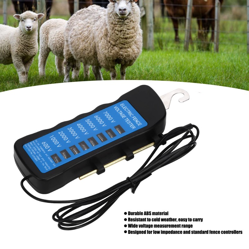 Riuulity Electric Fence Voltage Tester Multi Light Voltage Detection for