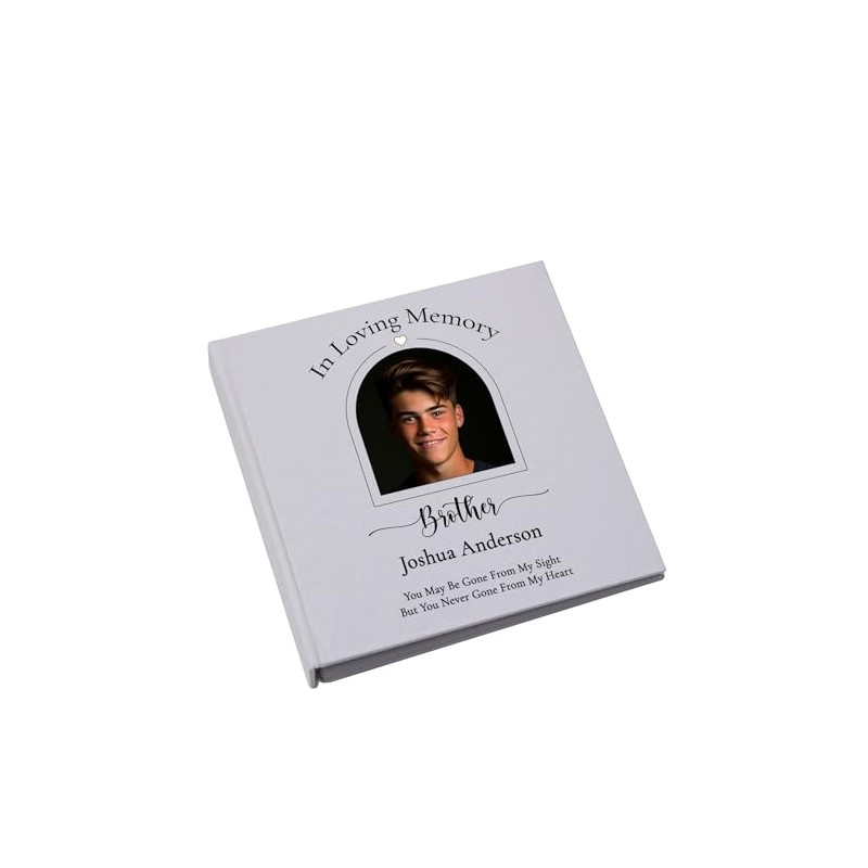 Large Book Bound Funeral Remembrance Condolence Memorial Album With Photo