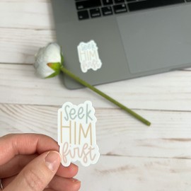 Swaygirls Bible sticker | God stickers | Seek Him first | Christian sticker | Faith decals | Religious sticker quotes