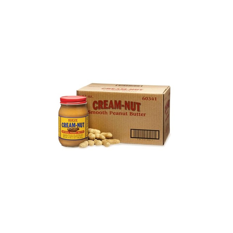 Case of Cream Nut Natural Smooth Peanut Butter - (6