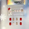 Vopintpy Christmas Tree Stripe Fake Nails Short Square Xmas Press