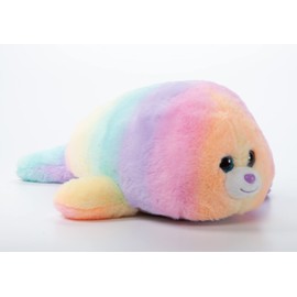 The Petting Zoo Seal Stuffed Animal Plushie, Ombrez Animals, Rainbow Seal Plush Toy 17 inches