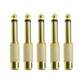 The Lord of the Tools 5PCS RCA to 1/4 Inch Adapter Gold Plated RCA Female to 6.35mm Mono Male Plug Quarter Inch Adapter TS Jack Plug to RCA Audio Connector