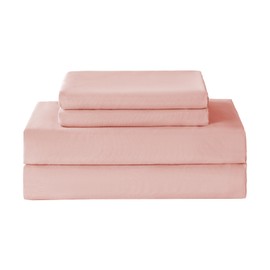 Full Size Bed Sheets Set, Pink Cooling Hypoallergenic Microfiber Double Bed Sheets, Soft Oeko-Tex Extra Deep Pocket Sheets & Pillowcases Wrinkle Free Bedsheets