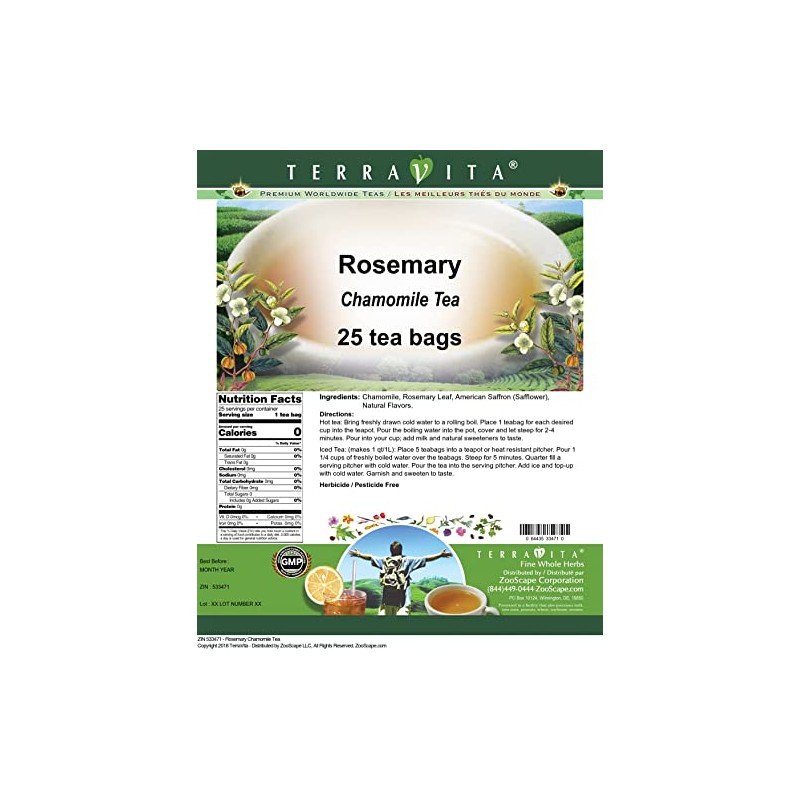 Rosemary Chamomile Tea (25 tea bags, ZIN: 533471)