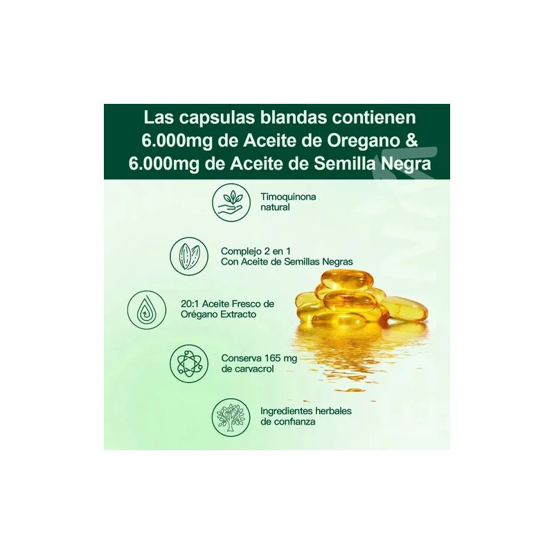 Abronikey Aceite De Orégano Cápsula Blanda 6000mg 300 Cáps