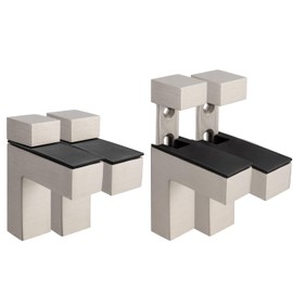 Mesee 4 Pieces Glass Shelf Brackets Adjustable Wood/Glass Shelf Bracket Wall Mount Woodboard Clamp Bracket Holder Floating Shelf Brackets Support Kit Fit 3-28mm Thickness Shelves