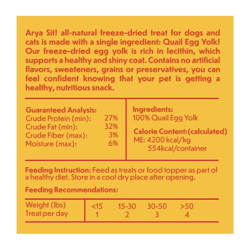 Arya Sit! - Freeze-Dried Single Ingredient Dog Treats (Duck Breast)