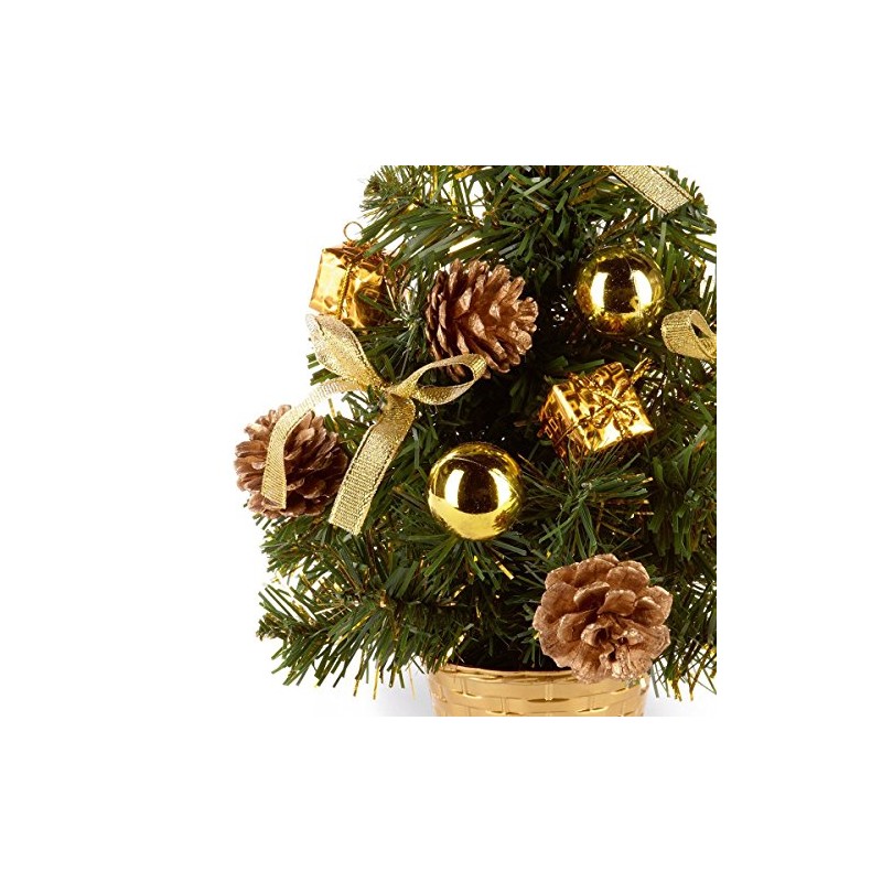 30cm Gold Dressed Christmas Tree