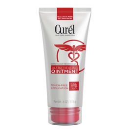Curel Ultra Healing Ointment, Healing Ointment with Touch Free Applicator, Body and Face Moisturizer for Women and Men, 4 Oz