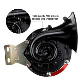 MEROURII Car Snail Air Horn, 12 V/24 V, 300 db, Electric Single Horn, Waterproof Snail Horns for Truck, Car, Boat, Motorcycle, Weight: 800 g