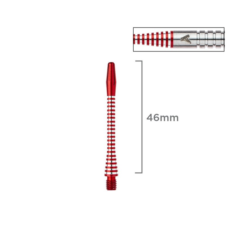 Red Dragon Extra Grip Aluminium Red Medium Dart Shafts –