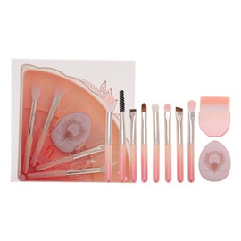 GLIDESMOOTH Makeup Brush Set, Foundation Concealers Brushes, Makeup Brushes Professional Cosmetics Tool Kit for Blending, Pink, 10 Pcs