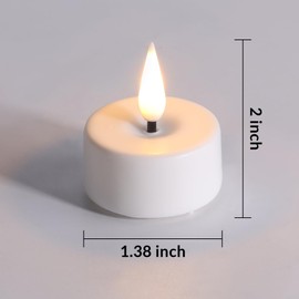 Girimax White Real Wax Flameless Tealights with Remote Batteries, Flickering LED Votive Candles Set of 10
