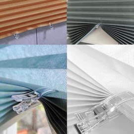 12Pcs Clips for No Drill Blinds, Clear Plastic Clips for Temporary Blinds, Transparent Clips for Cordless Black Out Blinds