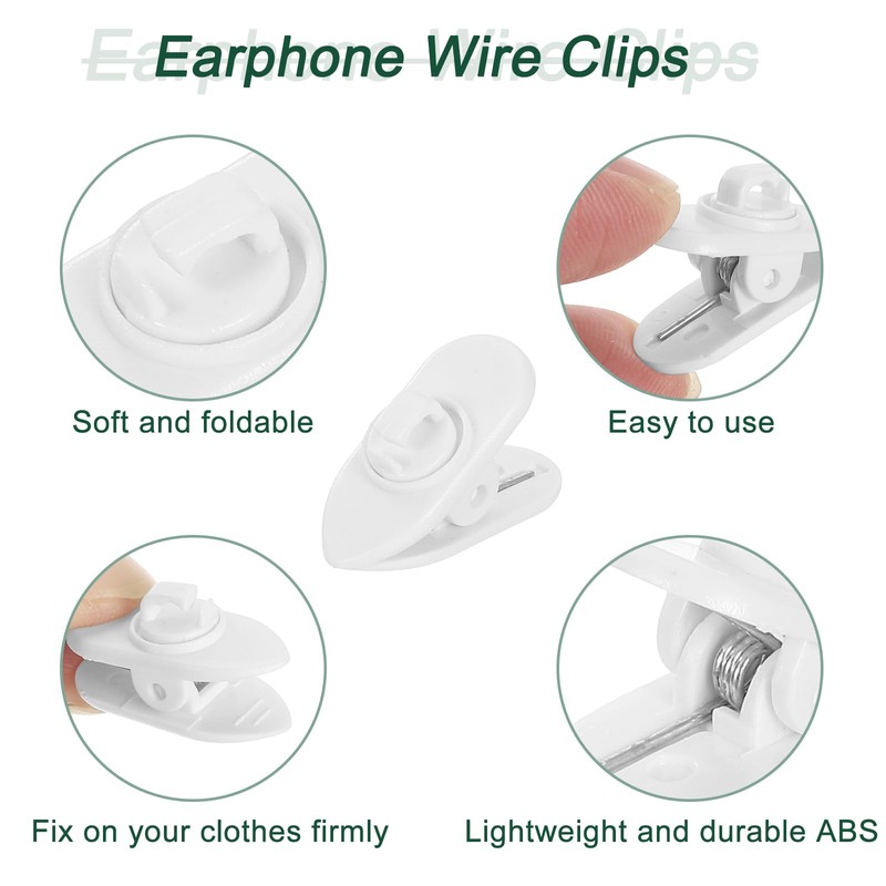 sourcing map 10pcs Headphone Wire Clips 0.94" Length Small Headset