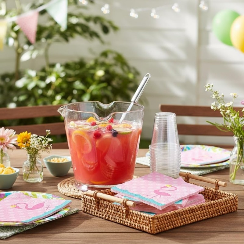Flamingo Beverage Napkins - Party Supplies - Print Tableware -