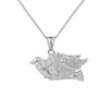 Animal Kingdom Fine Sterling Silver Dove Bird Pendant Necklace, 22"