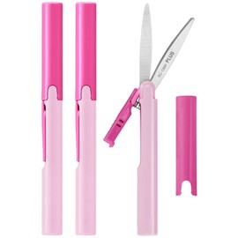 PLUS Pen Style Compact Twiggy Scissors with Cover 3-Pack Rose