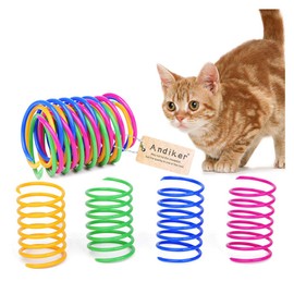 Andiker Interactive Spiral Cat Toy, Colourful Creative Toy, Durable Soft Cat Activation Toy for Beating, Biting and Hunting Kitten Toys (20 Pieces)