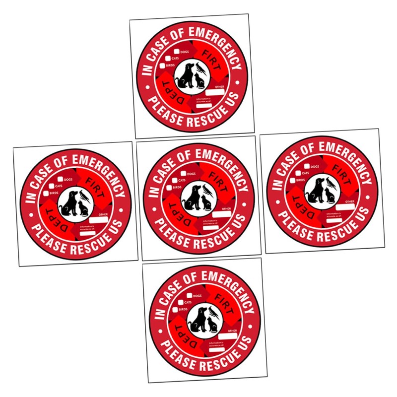 Operitacx 2sets Warning Sign Wall Sticker Pet Emergency Decal Pet