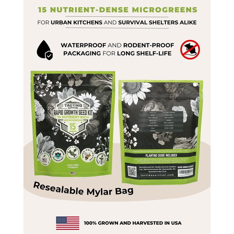 15 Tactiko Rapid Growth Microgreens & Vegetable Seed Kit –