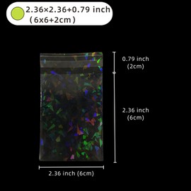 PABCK 100 Pieces Plastic Self Adhesive Bags Clear Cellophane Candy Cookies Bag 2.36x2.36+0.79 inch Resealable Treat Party Favors for Chocolate Gifts Jewelery Samples Wrapping Self Sealing