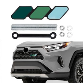 Lyxheth Tri-Color Grille Decor Badge, Front Grill Emblem, Tri-Color Grille Badge Emblem Decoration Accessories, Grille Insert Trims Car Decor Fit for Tacoma 4Runner Tundra (Green Gradient)