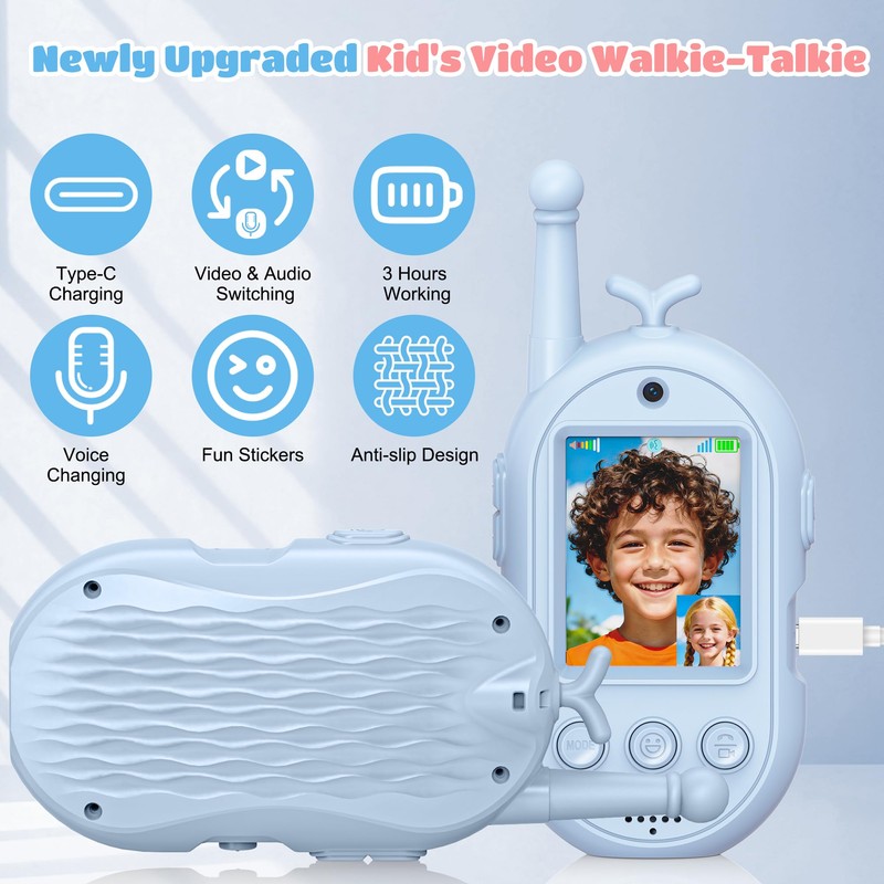 Video Walkie Talkies for Kids-2 Pack, Kids Walkies Talkies