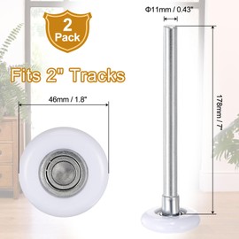 sourcing map Garage Door Rollers 2 Inch Nylon Roller for 2 Inch Garage Track 7 Inch Handle 11 Balls Sealed Bearings for Commercial and Home Garage Doors White Pack of 2