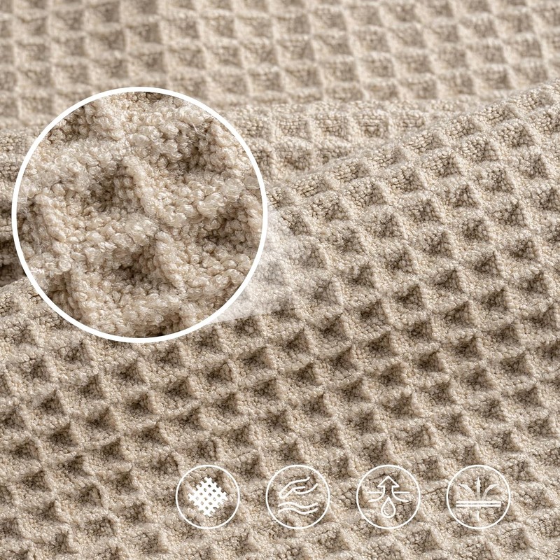 Polyte Toalla de Baño Microfibra Waffle Secado Rápido 430 gsm