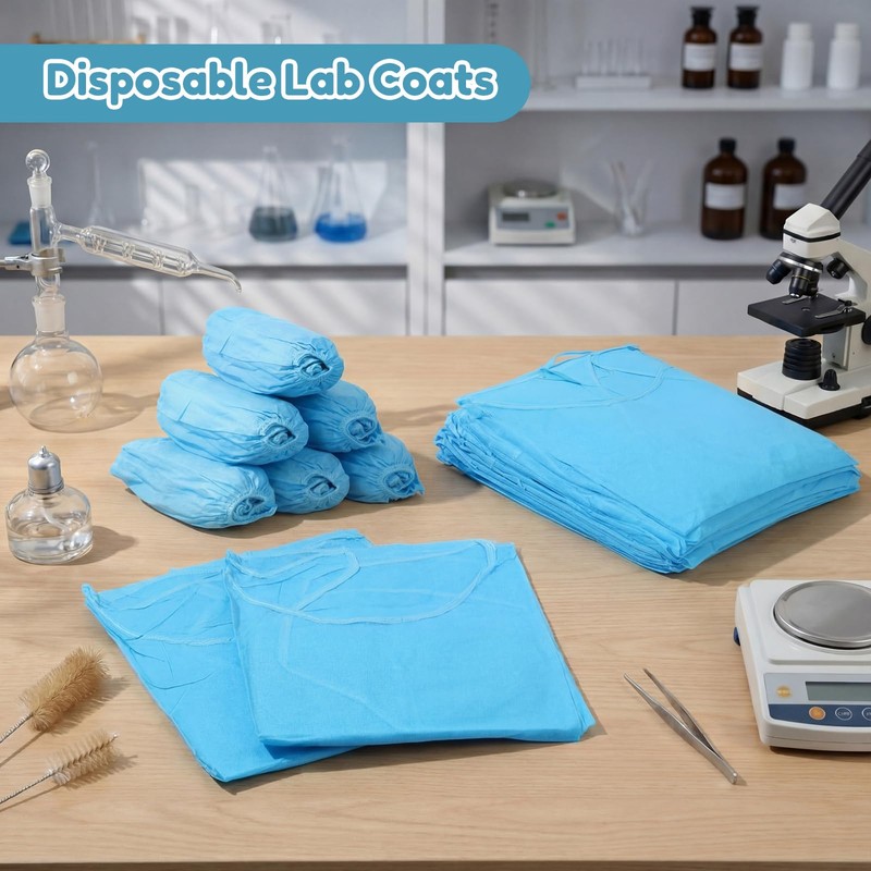 Xuhal 36 Set Blue Disposable Isolation PPE Gowns and Shoe