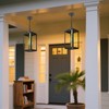 2 Pack Outdoor Pendant Light for Porch,Black Lantern Hanging Chandelier