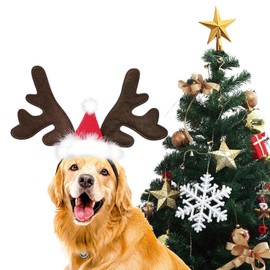 KUDES Dog Christmas Reindeer Antlers Headband Classic Elk Hat Headwear Pet Costumes Accessories