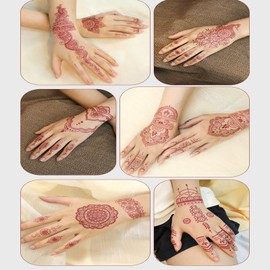 15 Sheets of Tattoo Stickers, Indian Mandala Flowers Tattoo, Temporary Tattoos Stencil Set, Waterproof Tattoo Stickers for Hands, Arms, Adults, Girls