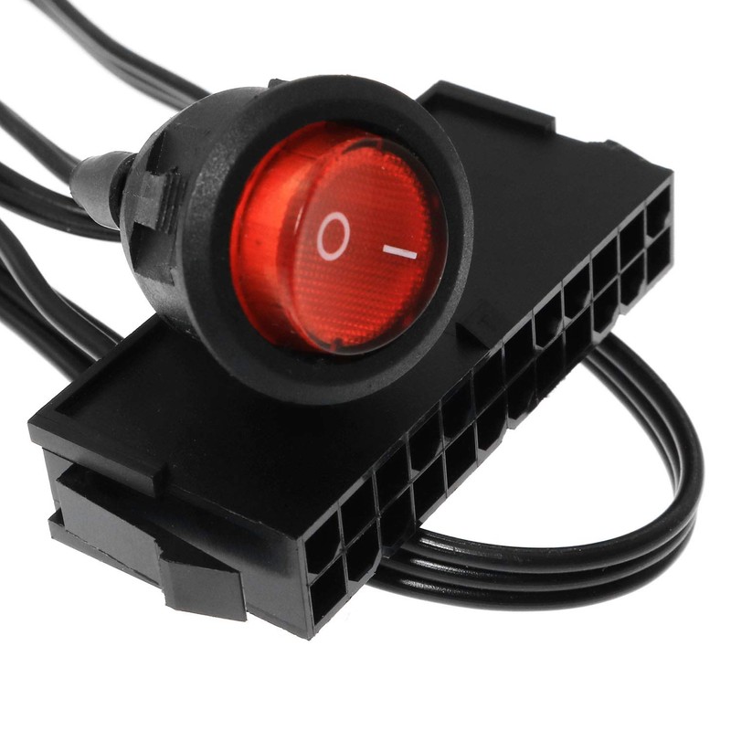 SQXBK 24-Pin Female ATX PSU Power Supply Starter On/Off Switch