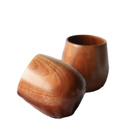 Vasos de madera sustentables y ecológicos, 150 ml por vaso, elegante juego de 2 piezas