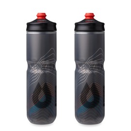 HydraPak | Polar Bottle - Polar Surge Insulated Bike Water Bottle 2-Pack - High Flow, Cycling & Sports Squeeze Bottle (Ascent Black, 700ml / 24oz)