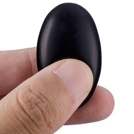 mookaitedecor Packung mit 2 natürlichen ovalen Daumen-Sorgensteinen aus Obsidian, 1,6-Zoll-Palmentaschenstein für die Behandlung von Angstzuständen in der Kristalltherapie